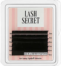 Накладные ресницы, черные, микс, 6 линий (0.1, D, (8-13)) - Lash Secret — фото N1