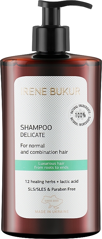 Шампунь для волос "Деликатный" 12 целебных трав - Irene Bukur — фото N3