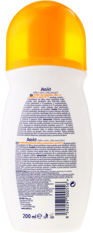 Зволожувальне молочко у спреї - Astrid Sun Moisturizing Milk Spray SPF 15 — фото N2