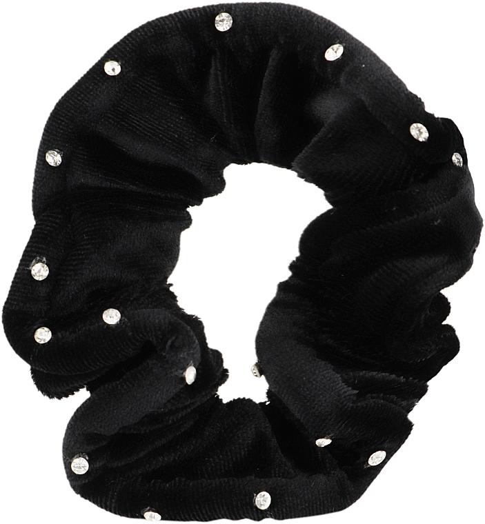 Резинка для волос с камешками, Pf-158, черная - Puffic Fashion
