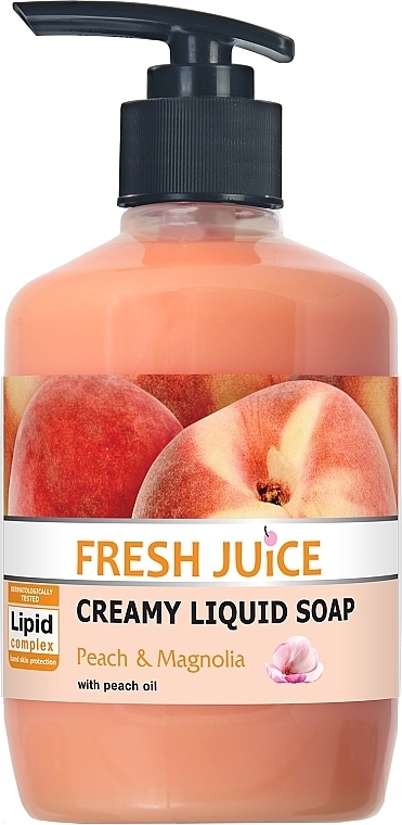 Крем-мыло с персиковым маслом "Персик и магнолия" с дозатором - Fresh Juice Peach & Magnolia — фото N1