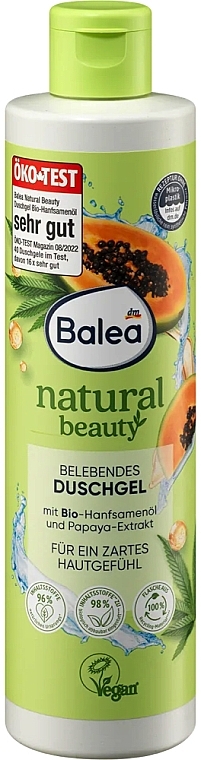 Гель для душу - Balea Natural Beauty Hanfsamen & Papaya — фото N1