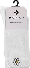 Носки женские длинные "Ромашка", белые - Moraj — фото N1