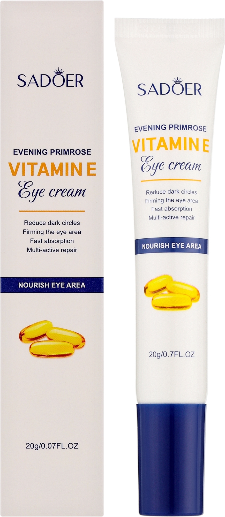 Крем навколо очей з олією примули вечірньої та вітаміном Е - Sadoer Evening Primrose Vitamin E Eye Cream — фото 20g