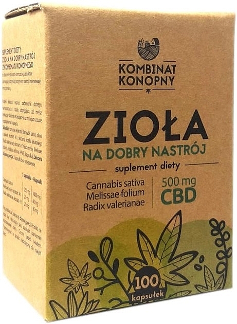Харчова добавка "Трави для гарного настрою" - Kombinat Konopny CBD 500 mg — фото N1