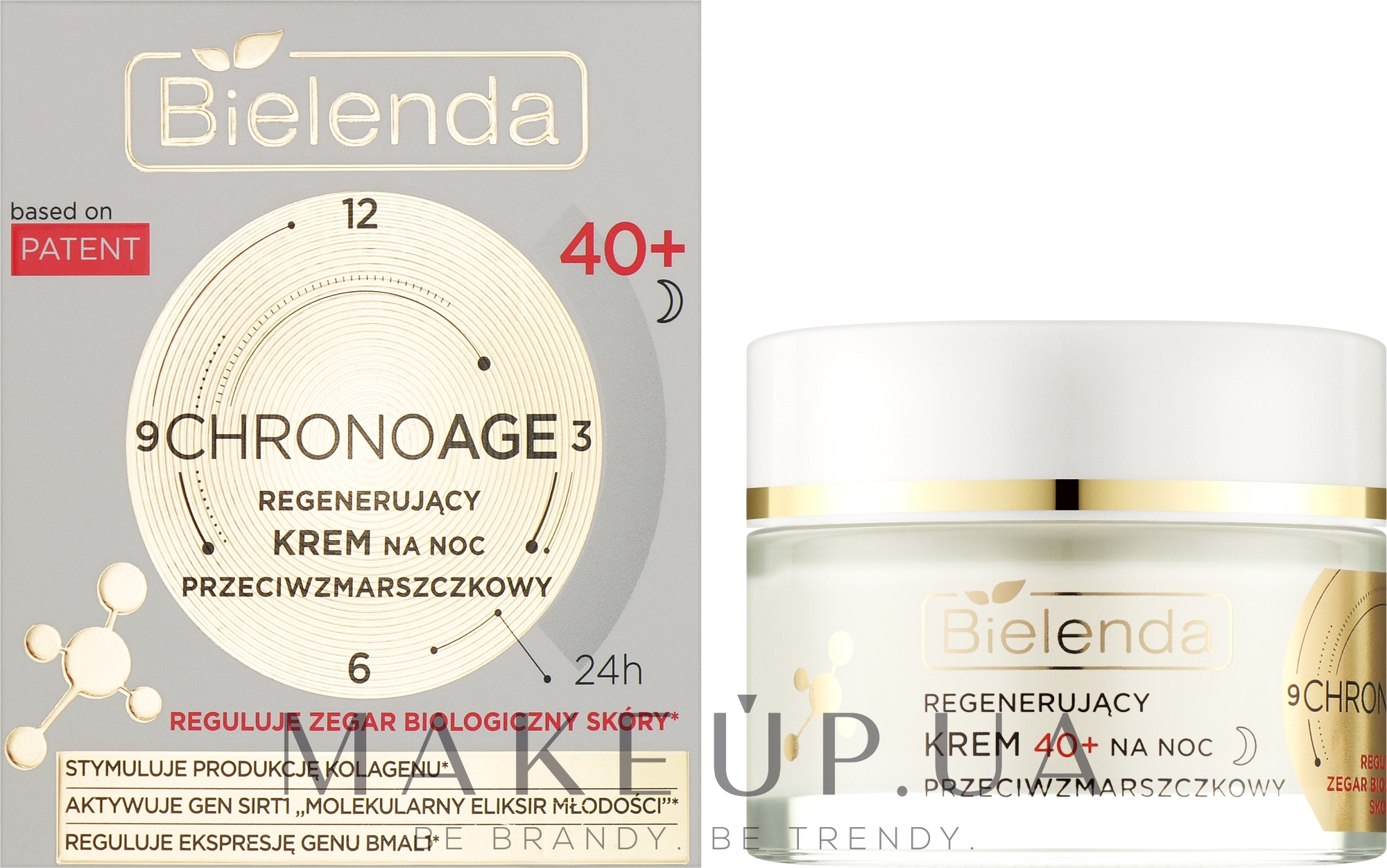 Регенерувальний нічний крем для обличчя 40+ - Bielenda Chrono Age 24H Regenerating Anti-Wrinkle Night Cream  — фото 50ml