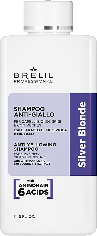 Шампунь для нейтрализации желтизны - Brelil Silver Blonde Treatment Anti-Yellowing Shampoo — фото N1