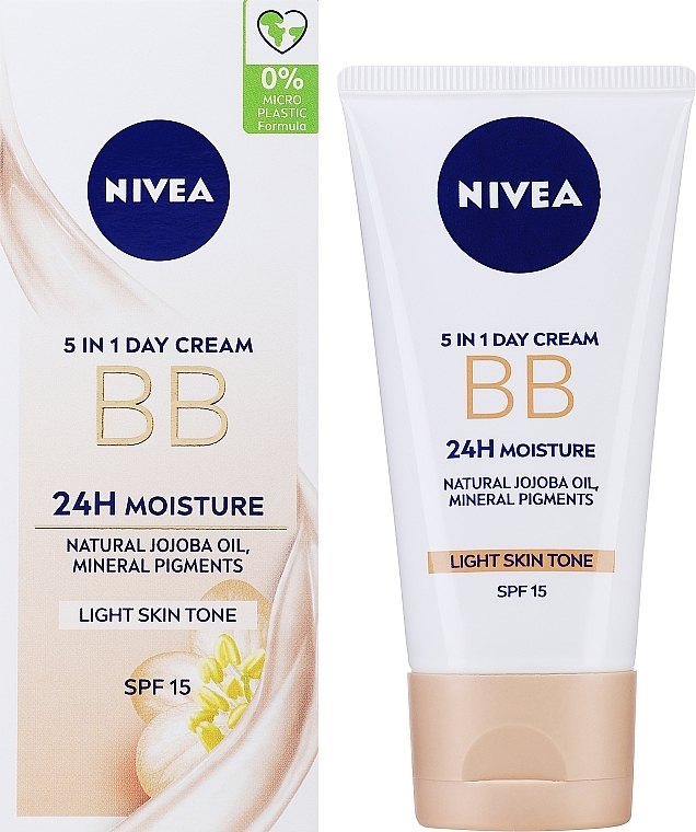 BB-крем - NIVEA 5in1 BB Day Cream 24H Moisture SPF15 — фото N1