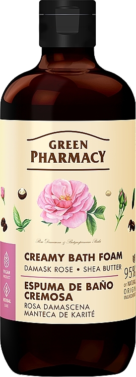 Крем-піна для ванни "Дамаська троянда та масло ши" - Зелена Аптека — фото N1