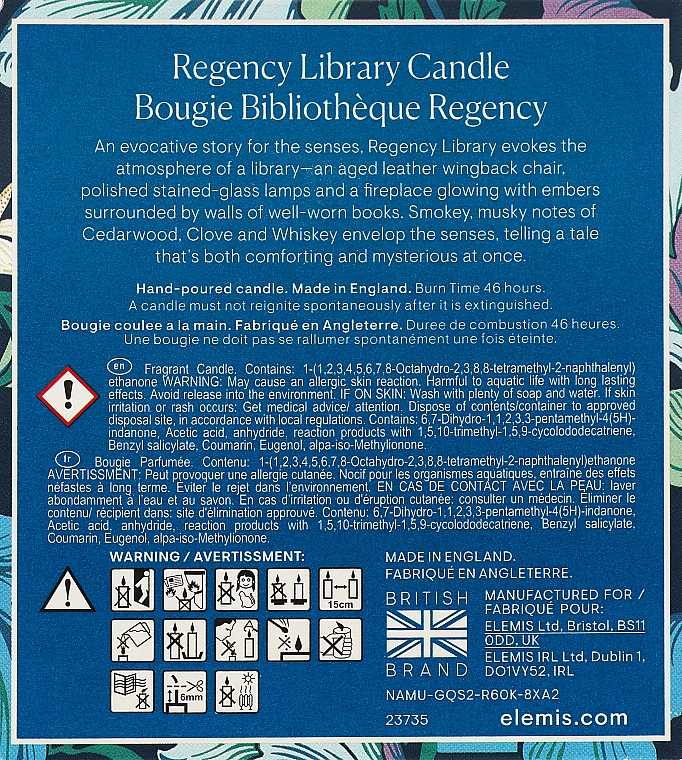Ароматична свічка «Редженсі Бібліотека» - Elemis Regency Library — фото N4