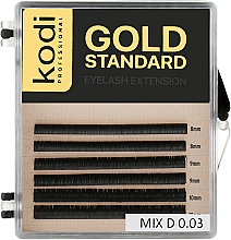Духи, Парфюмерия, косметика Накладные ресницы Gold Standart D 0.03 (6 рядов: 8/10) - Kodi Professional