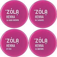 Набор - Zola Henna Set Warm Brown (brow/henna/4*2.5g) — фото N2