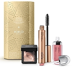 Парфумерія, косметика Набір - Kiko Milano Joyful Holiday Queen of The Ball Makeup Kit (eyesh/3g + mascara/11ml + lipgloss/6.5ml)