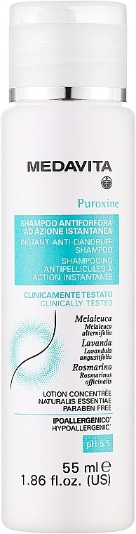 Шампунь для волос - Medavita Puroxine Instant Anti-Dandruff Shampoo  — фото N1