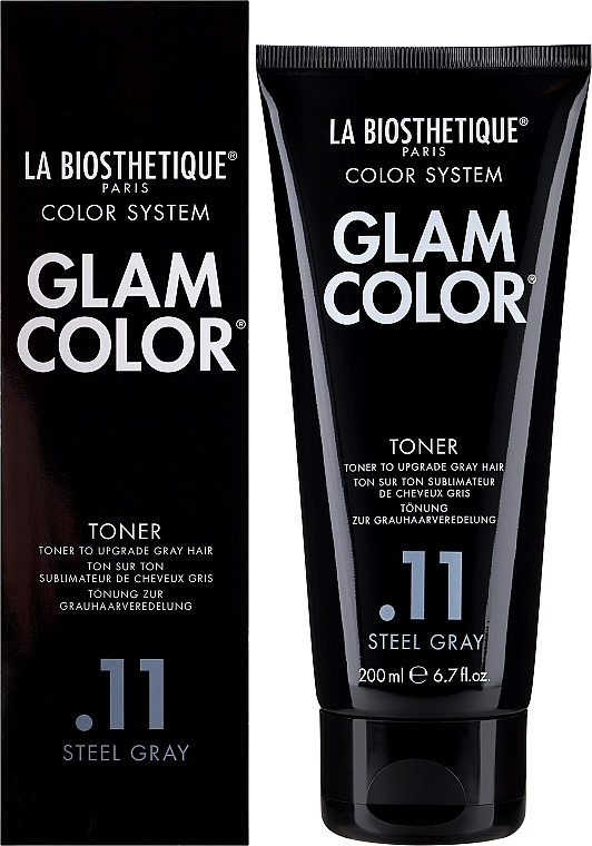 Бальзам с антижелтым эффектом - La Biosthetique Glam Color Toner Steel Gray.11 — фото N2