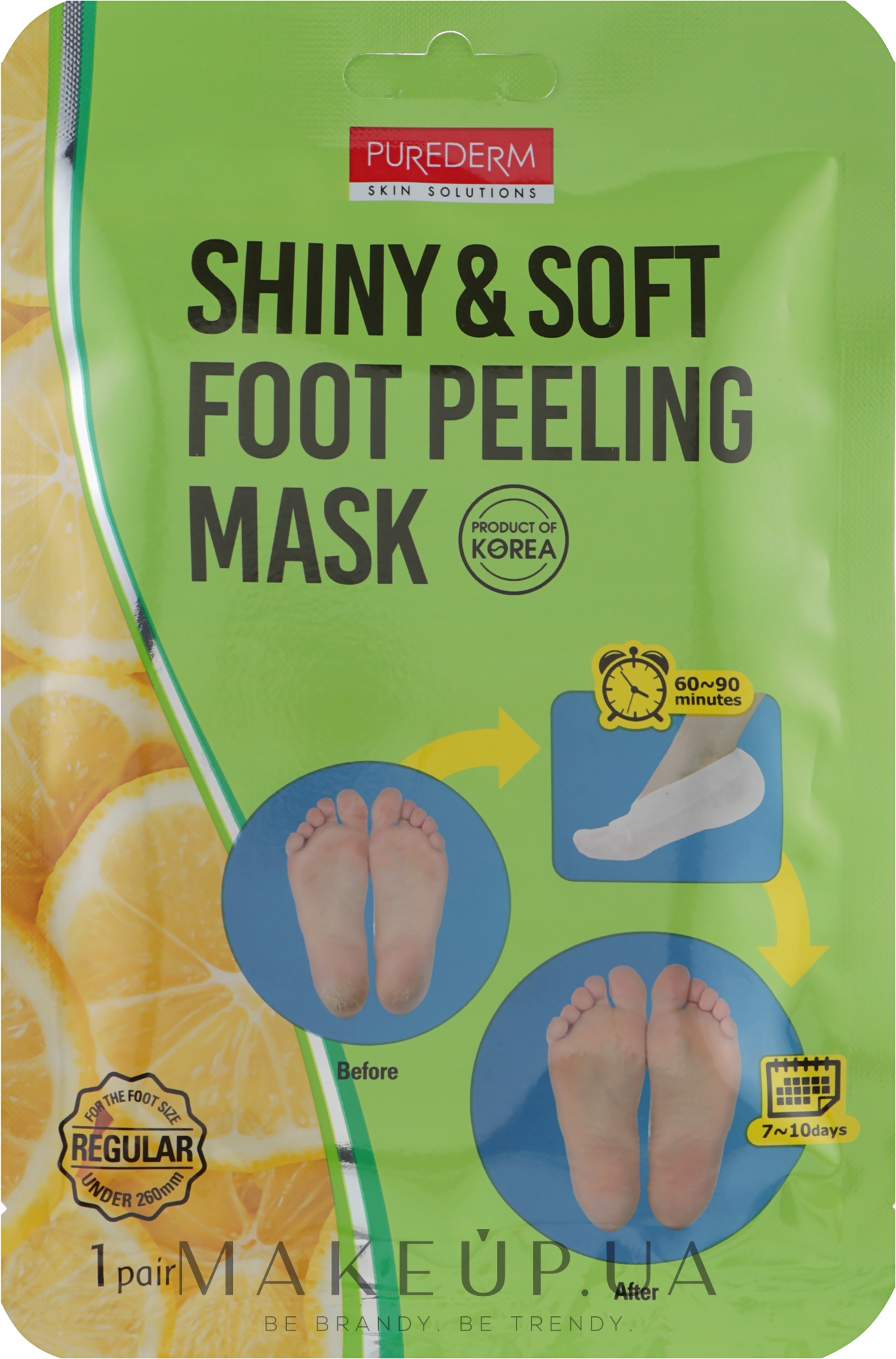 Носочки педикюрные для пилинга - Purederm Shiny & Soft Foot Peeling Mask — фото 34g