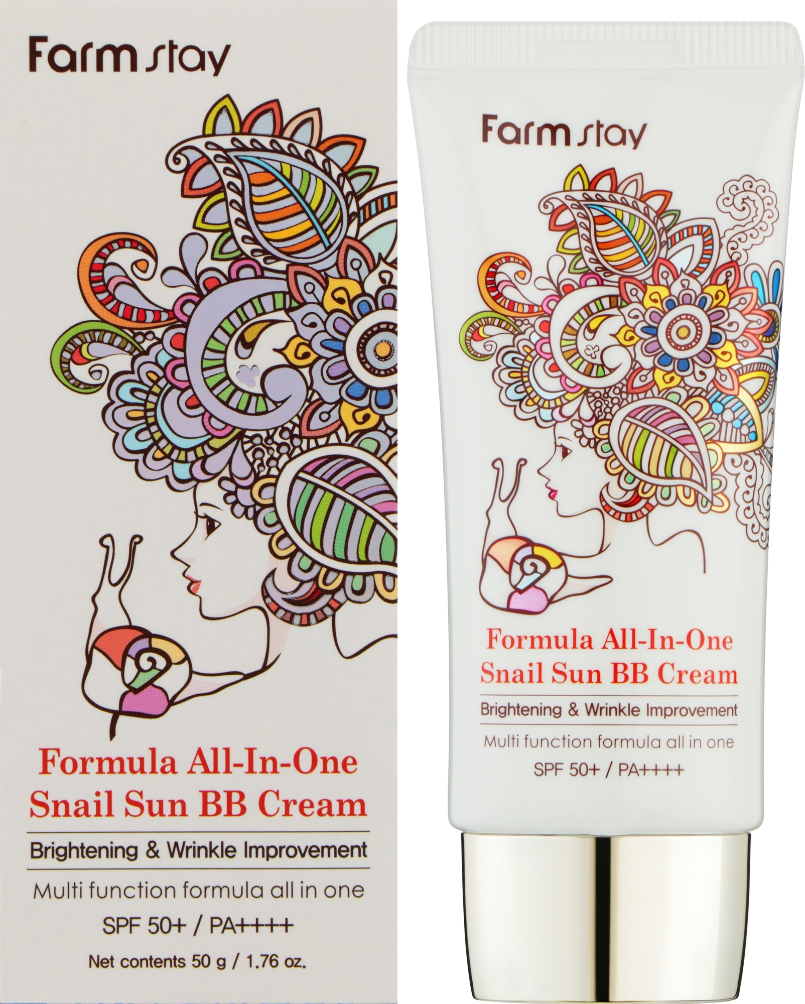 BB-крем с экстрактом улитки - FarmStay All-in One Snail Sun BB Cream  — фото 50g