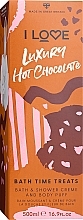 Духи, Парфюмерия, косметика Набор - I Love... Luxury Hot ChocolateBath Time Treat (sh/cr/500ml + puff)