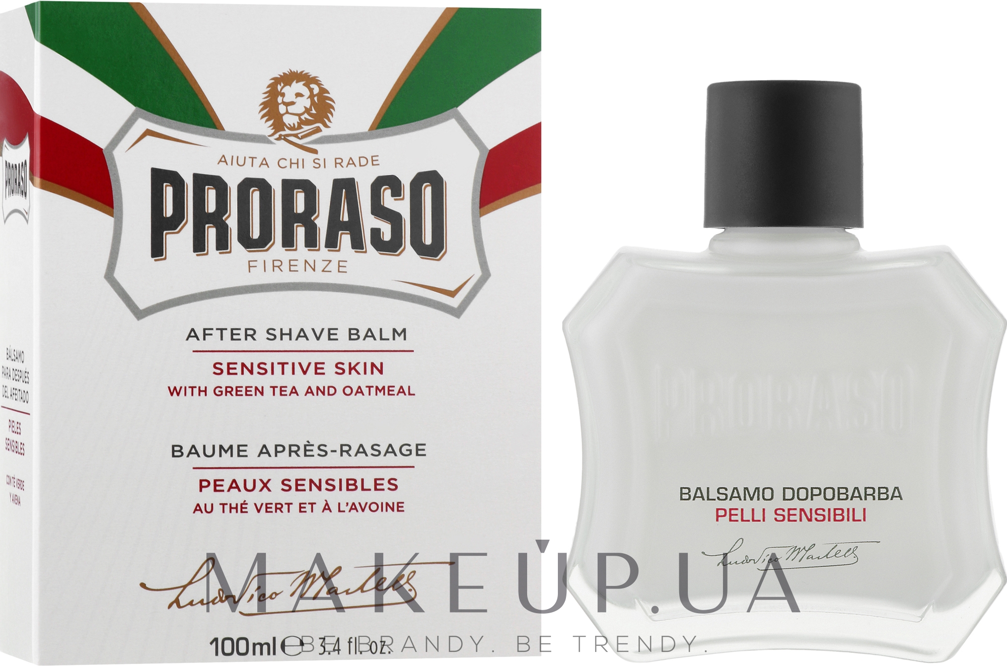 Крем-бальзам после бритья для чувствительной кожи - Proraso White Line Aftershave Anti-Irritation Liquid Cream — фото 100ml