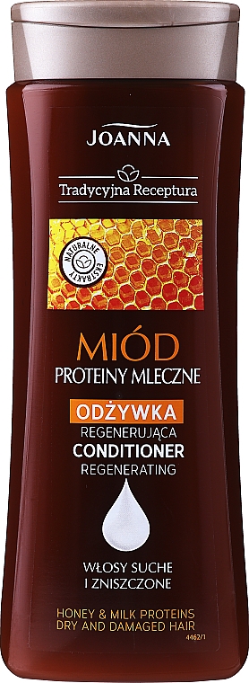 Кондиціонер для сухого і пошкодженого волосся - Joanna Yeast Honey & Milk Proteins Conditioner — фото N3