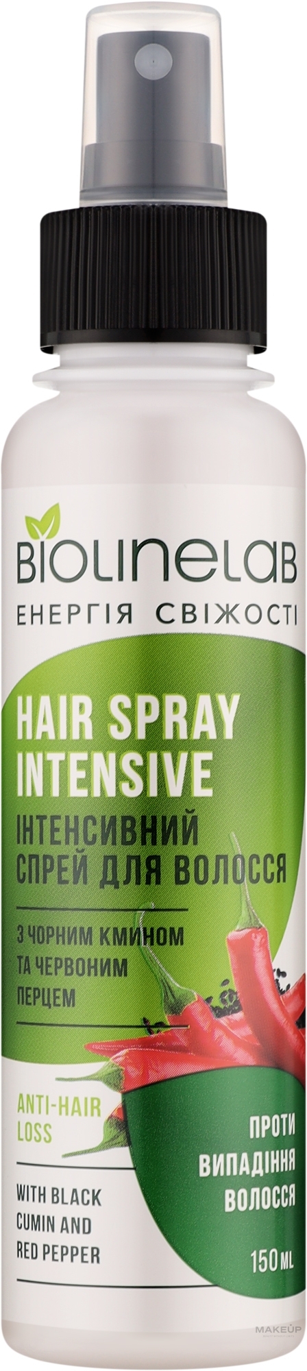 Інтенсивний спрей для волосся з чорним кмином та червоним перцем - Biolinelab Hair Spray Intensive — фото 150ml