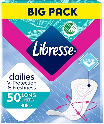 УЦІНКА Щоденні прокладки подовжені, 50 шт. - Libresse Dailies Protect Long Liners * — фото N1
