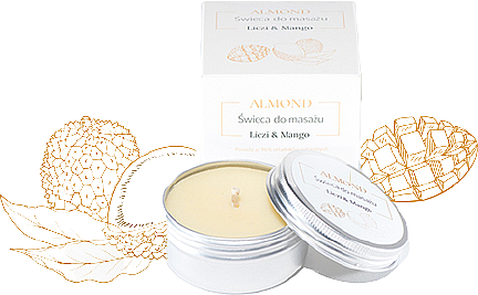 Свічка для масажу "Лічі й манго" - Almond Cosmetics Lichee & Mango Massage Candle — фото N1