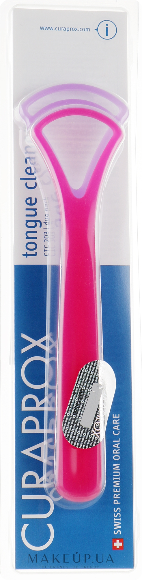 Набор скребков для языка, красный + фиолетовый - Curaprox Tongue Cleaner — фото 2шт