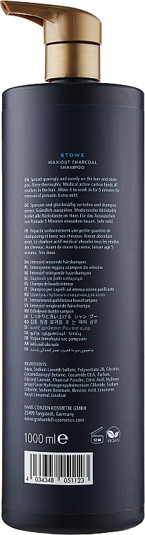 Шампунь для глубокой очистки с активированным углем - Graham Hill Stowe Wax Out Charcoal Shampoo — фото N5