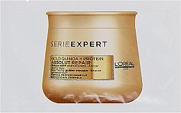 ПОДАРУНОК! Маска із золотою текстурою для відновлення пошкодженого волосся - L'Oreal Professionnel Absolut Repair Gold Quinoa+Protein Mask (пробник) — фото N1