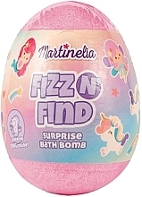 Вирувальне яйце для ванн із сюрпризом, рожеве - Martinelia Egg Bath Bomb — фото N1