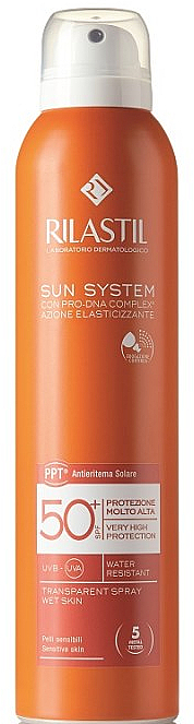 Сонцезахисний прозорий спрей для тіла з SPF 50 - Rilastil Sun System SPF50 — фото N1