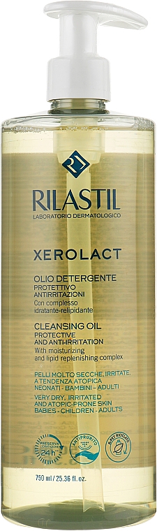 Очищающее масло для лица и тела для очень сухой, склонной к раздражению и атопии кожи - Rilastil Xerolact Cleansing Oil