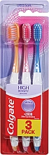 Набор зубных щеток, ультра-мягкие, розовая + желтая + голубая - Colgate High Density Gum Care — фото N1