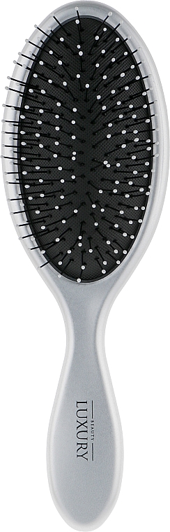 Массажная щетка для волос, HB-08-10, серебряная - Beauty LUXURY