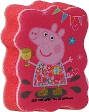 Мочалка банна дитяча "Свинка Пеппа", Пеппа на вечірці, червона - Suavipiel — фото N1