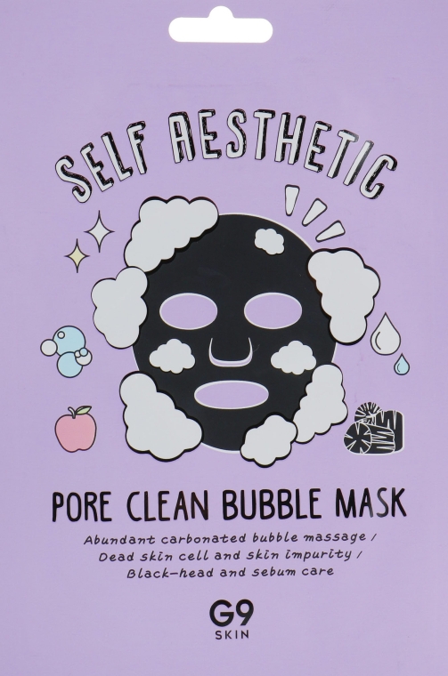 Бульбашкова тканинна маска для обличчя - G9Skin Self Aesthetic Poreclean Bubble Mask — фото N4