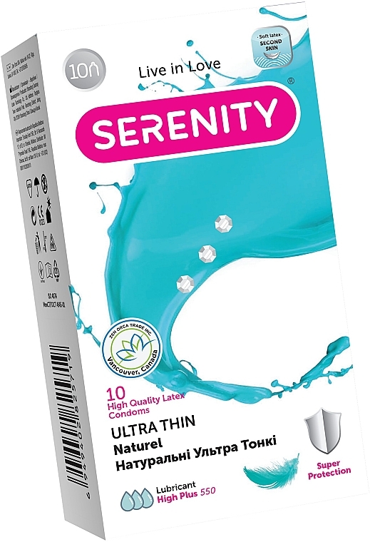 Презервативи натуральні ультратонкі, 10 шт. - Serenity Ultra Thin