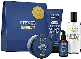 Парфумерія, косметика Steve's No Bull***t Blue Velvet - Набір (oil/aft/sh/50ml + sh/cr/100ml + aft/sh/balm/100ml + aft/sh/water/100ml)