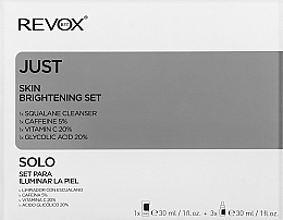 Парфумерія, косметика Набір для освітлення шкіри - Revox Just Skin Brightening Set (cl/30ml + ser/2x30ml + acid/30ml)