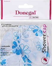 Шапочка для душу, 9298, біло-блакитні квіти - Donegal Shower Cap — фото N1