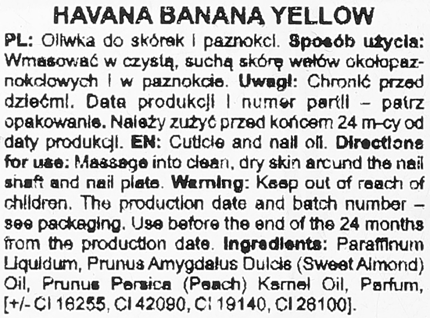 Олія для нігтів і кутикули - Silcare Olive Shells Havana Banana Yellow — фото N2