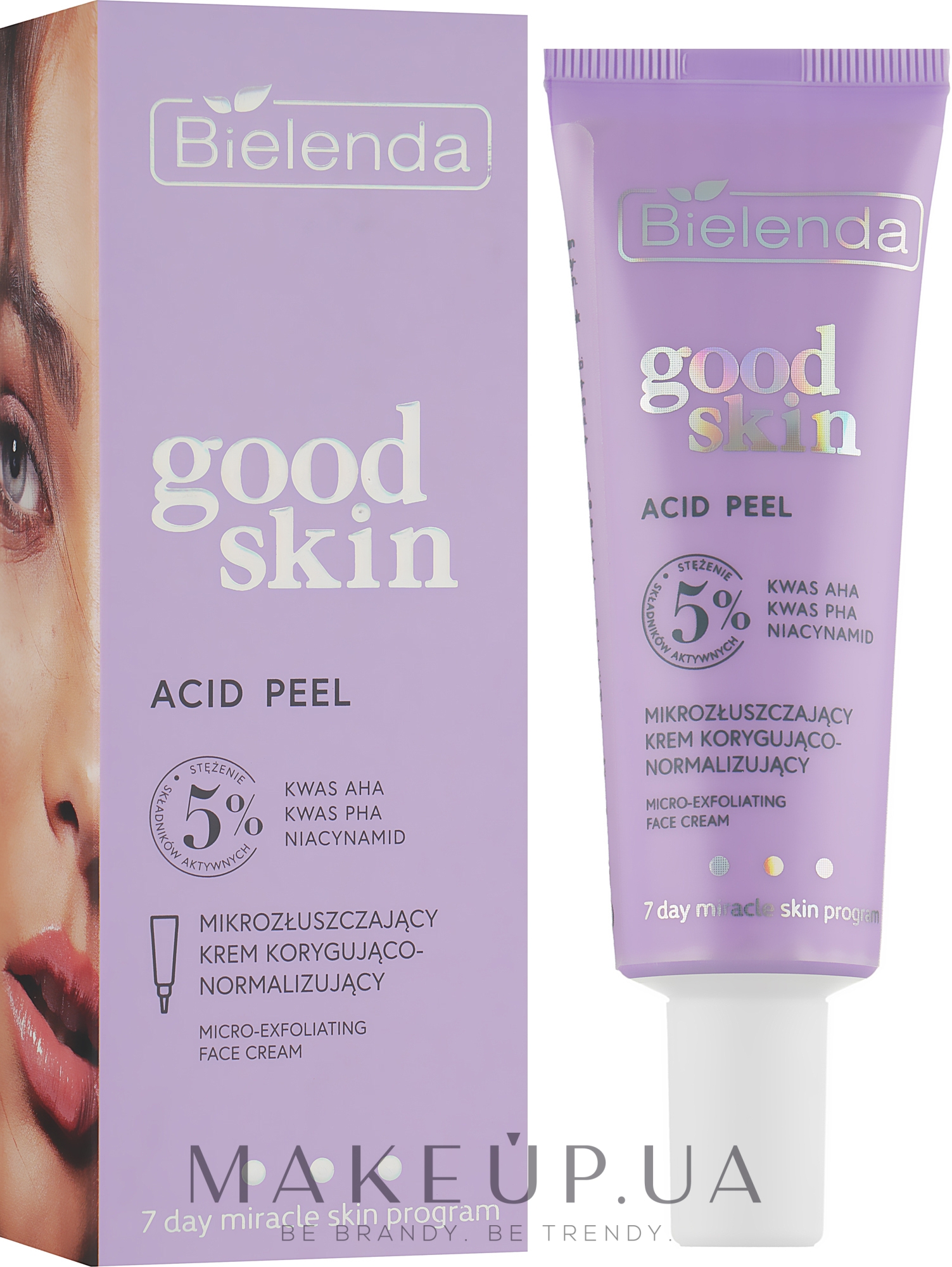 Коригувальний і нормалізувальний мікровідлущувальний крем для обличчя - Bielenda Good Skin Acid Peel Micro-Exfoliating Face Cream — фото 50ml