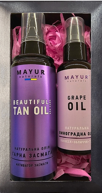 Набір "Догляд за шкірою та волоссям "Красива шкіра" - Мayur (b/oil/120ml + oil/50ml) — фото N1
