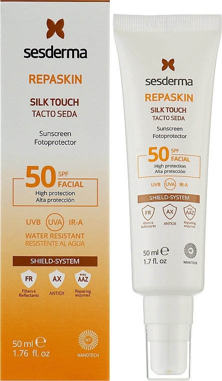 Сонцезахисний крем для обличчя - SesDerma Laboratories Repaskin Silk Touch Facial SPF 50 — фото N2