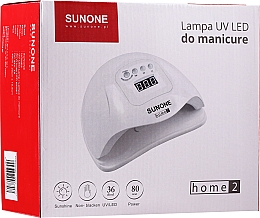Лампа для манікюру, біла - Sunone Home 2 UV LED 80W — фото N2