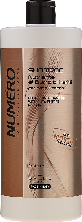 Шампунь з маслом каріте і авокадо - Brelil Numero Nourishing Shampoo With Shea Butter — фото N3