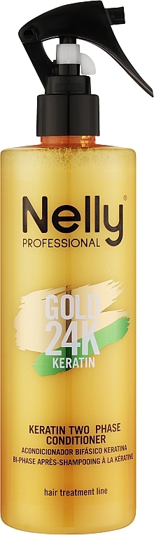 Кондиционер для волос питательный, двухфазный "Keratin" - Nelly Professional Gold 24K Conditioner — фото N1