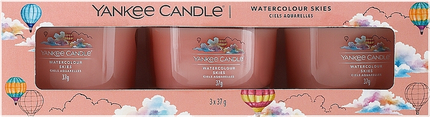 Набор - Yankee Candle Watercolour Skies (candle/3x37g) — фото N1