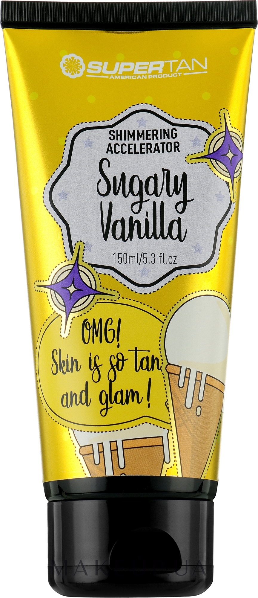 Ускоритель загара с хайлайтером - SuperTan Shimmering Accelerator Sugary Vanilla  — фото 150ml